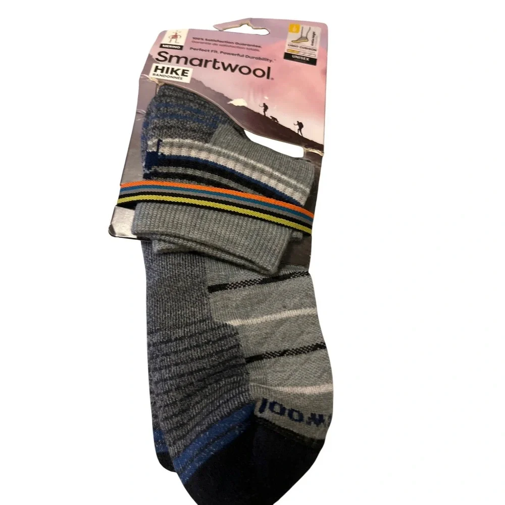 Smartwool Hike Ankle Socks Women S Gray New Light Cushion Merino Wool Striped